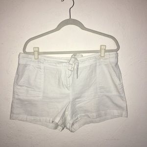 New York & Company White Linen Shorts Size 12